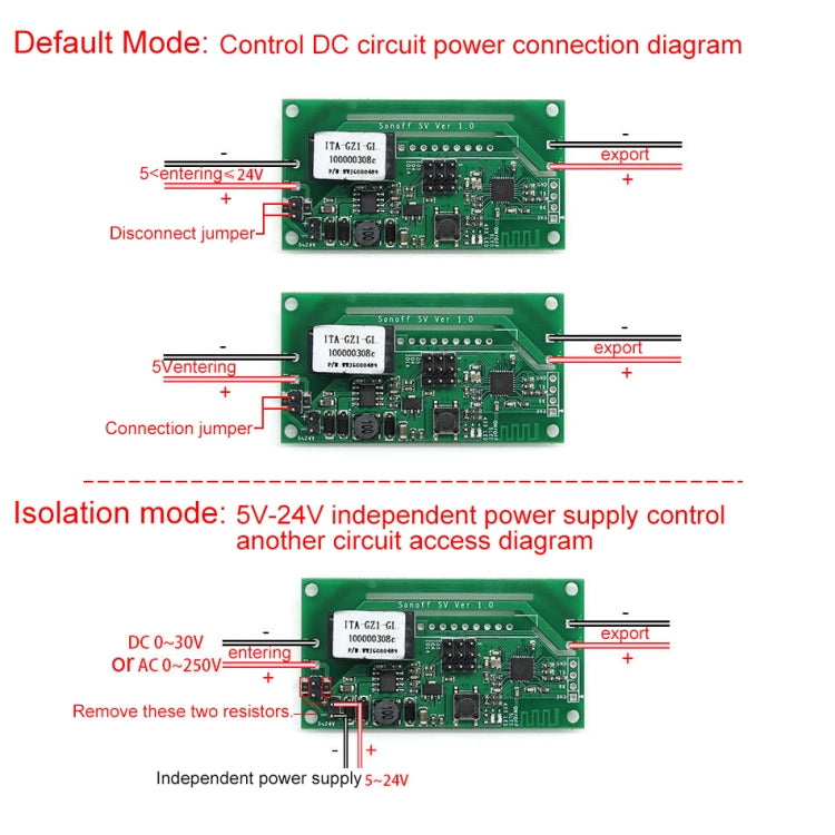 易微聯Sonoff SV 10A 單路 裸板 手機APP遠程wifi智能開關改裝件 DC 5V-24V