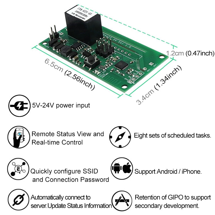 易微聯Sonoff SV 10A 單路 裸板 手機APP遠程wifi智能開關改裝件 DC 5V-24V