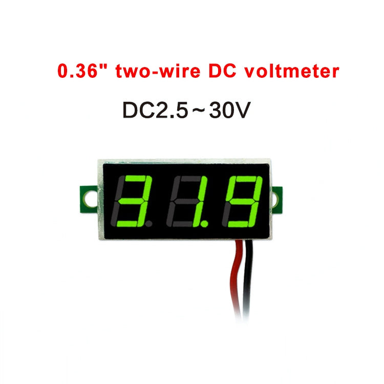 10個一裝 0.36寸二線直流電壓表 DC2.5-30V 數顯高精度電壓表頭