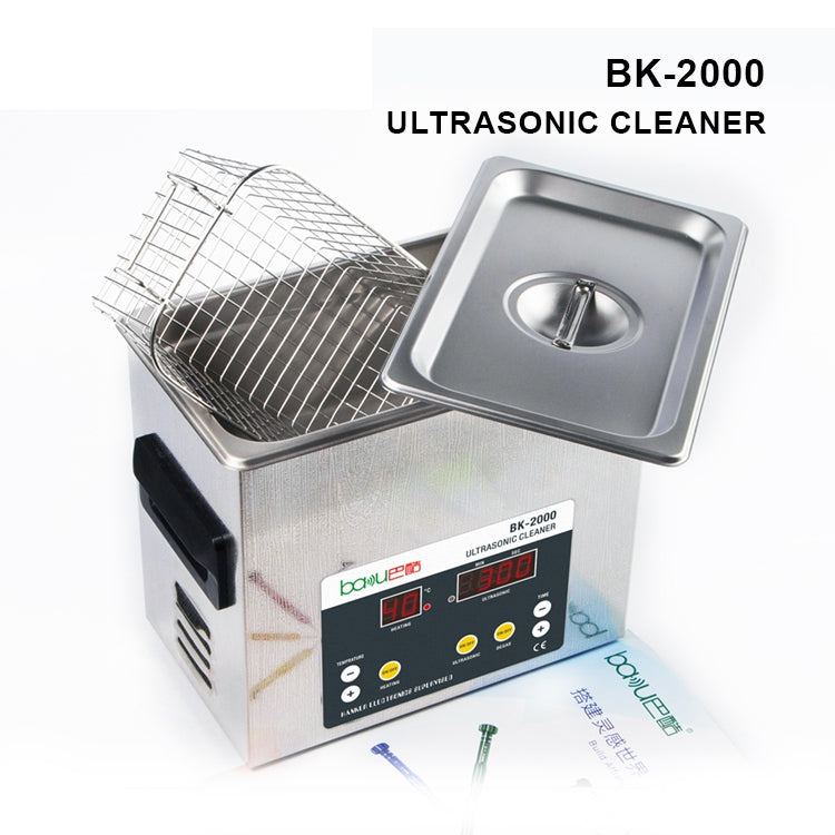 BAKU BK-2000 120W 3.36L 數顯可加熱超聲波清洗機 帶清洗籃 AC 220V 歐規