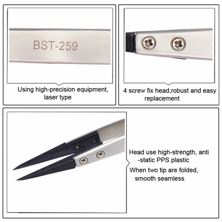 BEST BST-259 不銹鋼防靜電鑷子