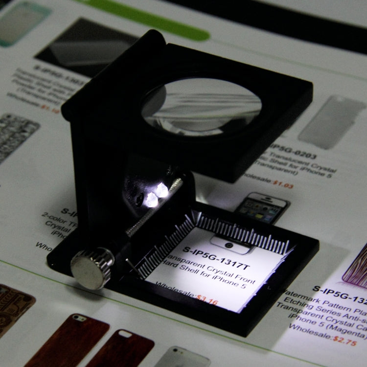 10倍放大迷你金屬可摺疊鑰台式放大鏡