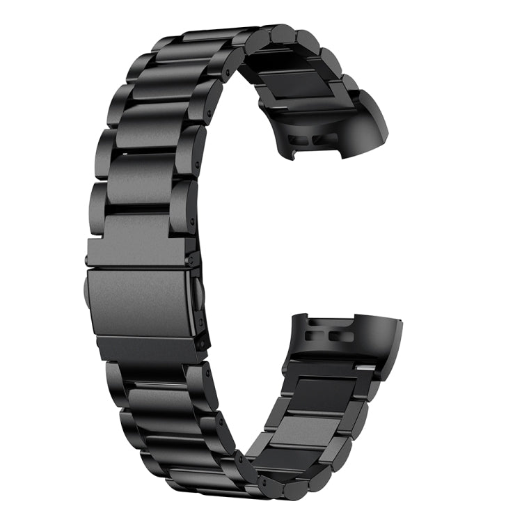適用於Fitbit Charge 4 三珠實心不銹鋼腕帶錶帶