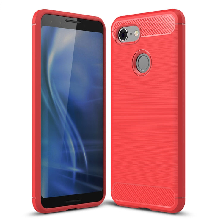 適用於谷歌Pixel 3 拉絲紋碳纖維TPU手機保護殼