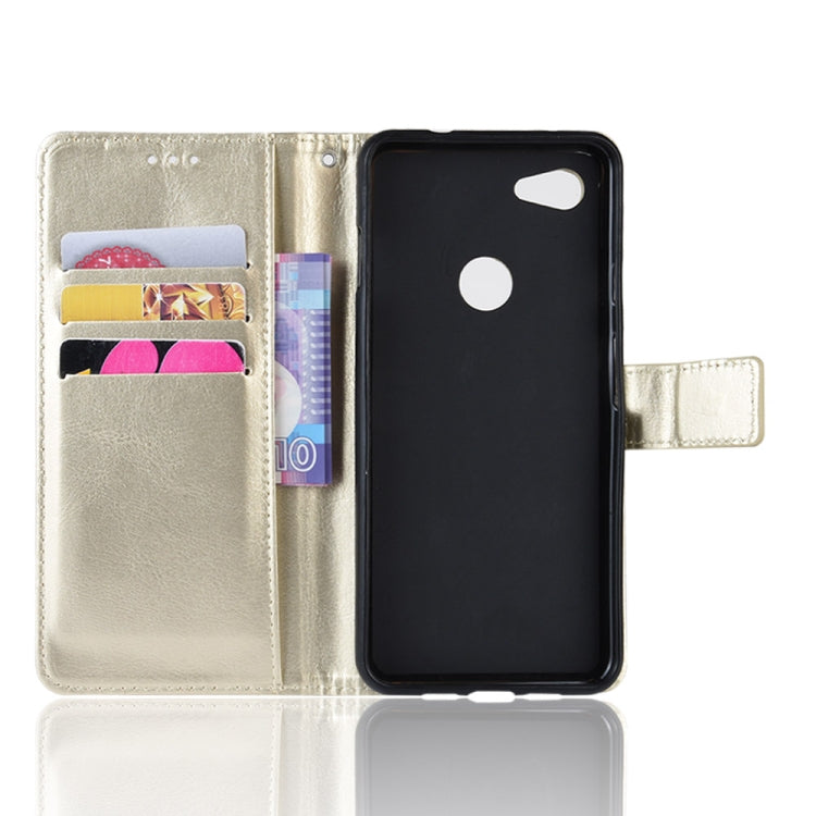 適用於谷歌 Pixel 3XL lite 瘋馬紋左右翻蓋皮套帶支架&卡槽&相框