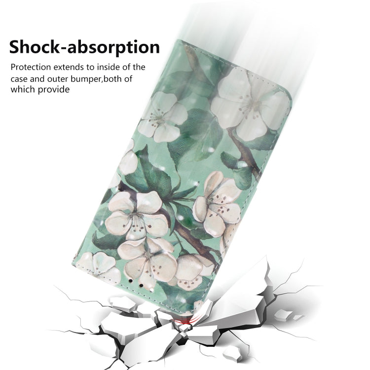 適用於 谷歌 Pixel 3a XL 3D 水彩花圖案 彩繪左右開皮套，帶支架&卡槽&錢包