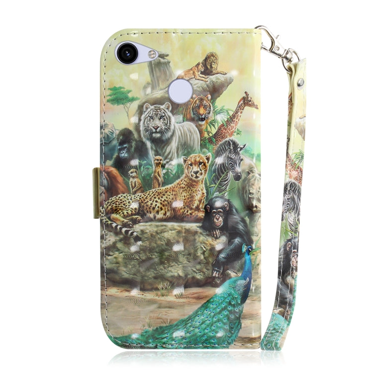 適用於 谷歌 Pixel 3a 3D 動物園圖案 彩繪左右開皮套，帶支架&卡槽&錢包
