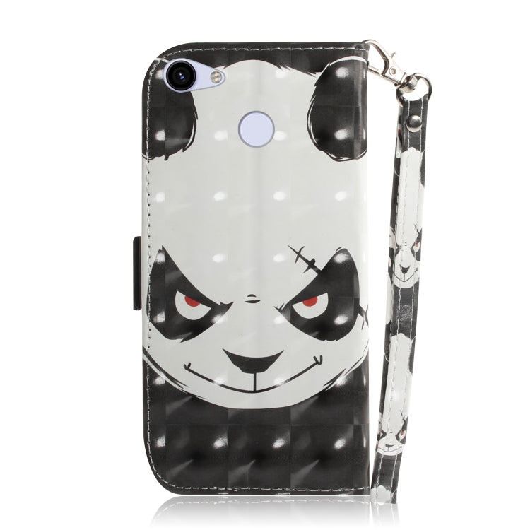 適用於 谷歌 Pixel 3a 3D 憤怒熊圖案 彩繪左右開皮套，帶支架&卡槽&錢包