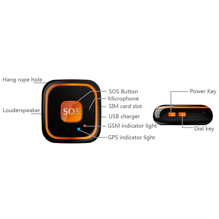 個人應急GSM LBS WiFi AGPS定位通訊器 定位吊墜 V28 中性