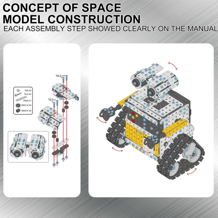 哆來趣 SW009 DIY不銹鋼拼裝遙控機器人互動益智玩具, MoFun SW(RC)009
