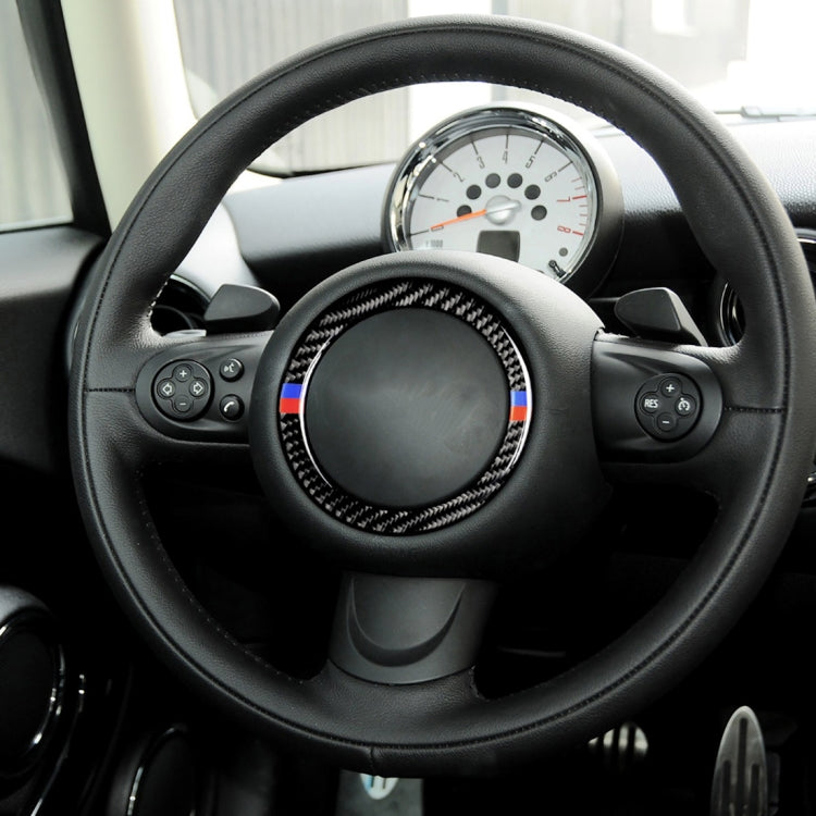 適用於寶馬 MINI R55 / R56 / Countryman R60 / Paceman R61 紅藍色汽車碳纖維方向盤R底盤裝飾貼紙