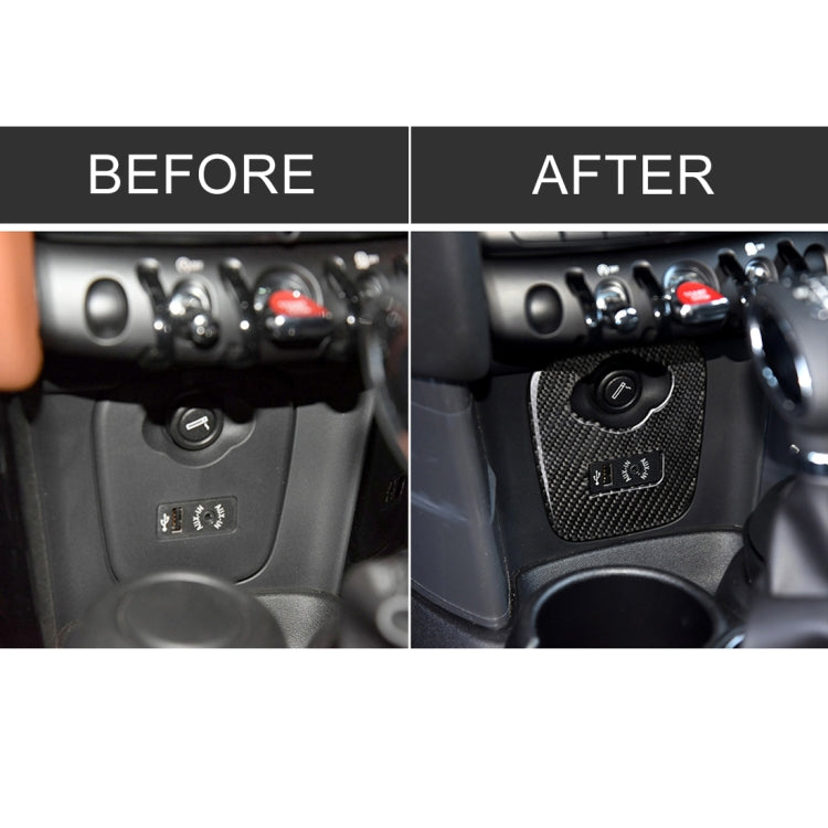 適用於寶馬 Mini Cooper F55 / F56 / F57 汽車碳纖維F底盤點煙器蓋裝飾貼紙