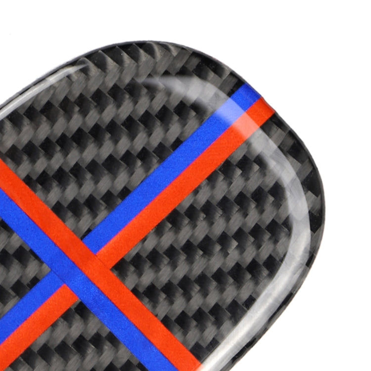 適用於寶馬 Mini Cooper F55 / F56 紅藍色汽車碳纖維座椅背拉手裝飾貼紙