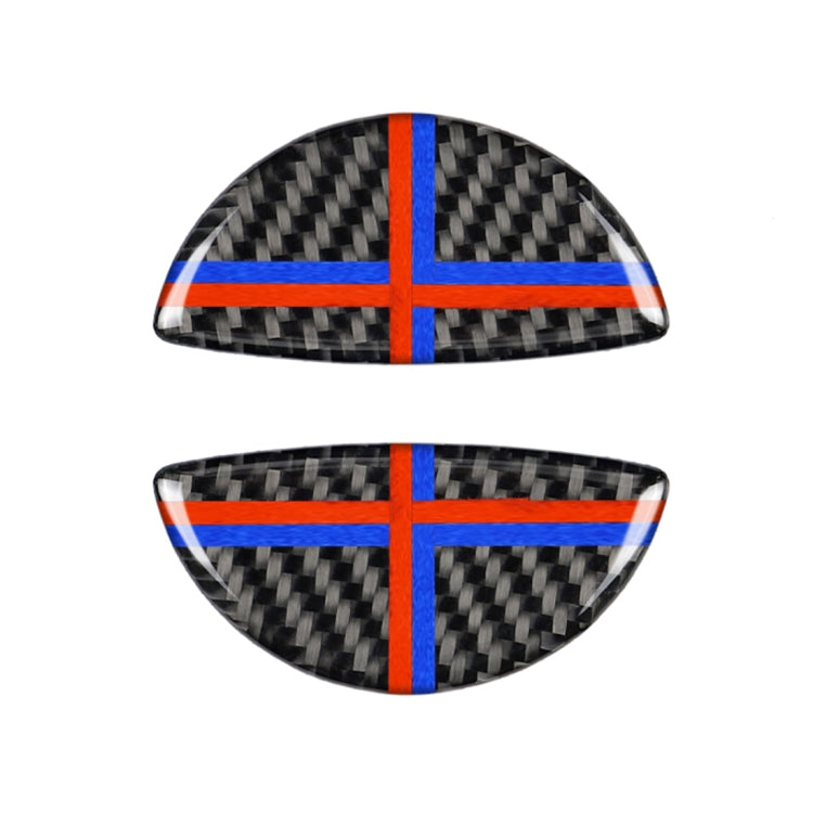 2件套 適用於寶馬 Mini R55 / R56 / R60 / R61 / F55 / F54 / F60 紅藍色汽車碳纖維車門拉手裝飾貼紙 R / F 通用