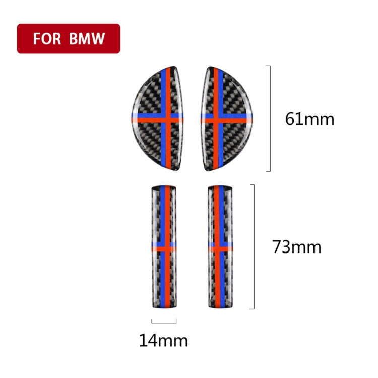 4件套 適用於寶馬 Mini Cooper Clubman Countryman F55 / F54 / F60 紅藍色汽車碳纖維F底盤車門拉手裝飾貼紙