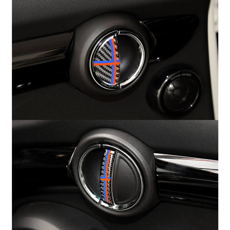 4件套 適用於寶馬 Mini Cooper Clubman Countryman F55 / F54 / F60 紅藍色汽車碳纖維F底盤車門拉手裝飾貼紙