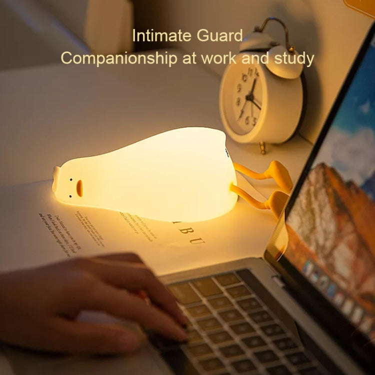 1W USB充電LED躺平鴨硅膠觸摸傳感小夜燈