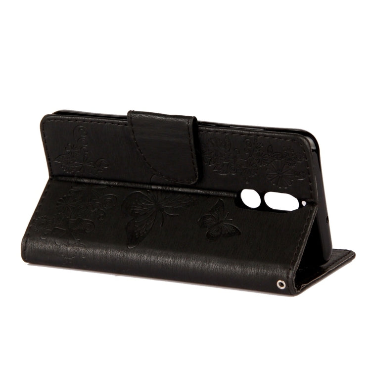 適用於華為Mate 10 Lite 壓花大蝴蝶圖案左右開皮套 帶卡槽&支架&錢包&手繩