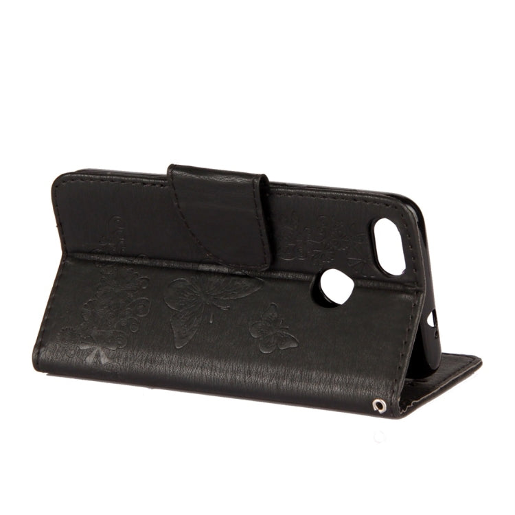 適用於華為P9 Lite Mini  壓花大蝴蝶圖案左右開皮套 帶卡槽&支架&錢包&手繩