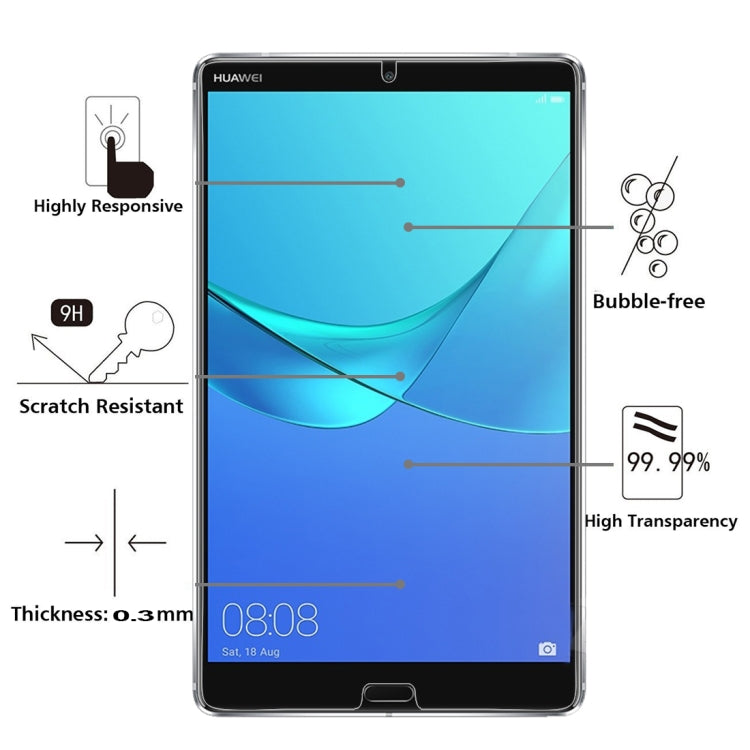 適用於華為 MediaPad M5 8.4英寸 0.3mm 9H硬度防爆直面鋼化玻璃膜