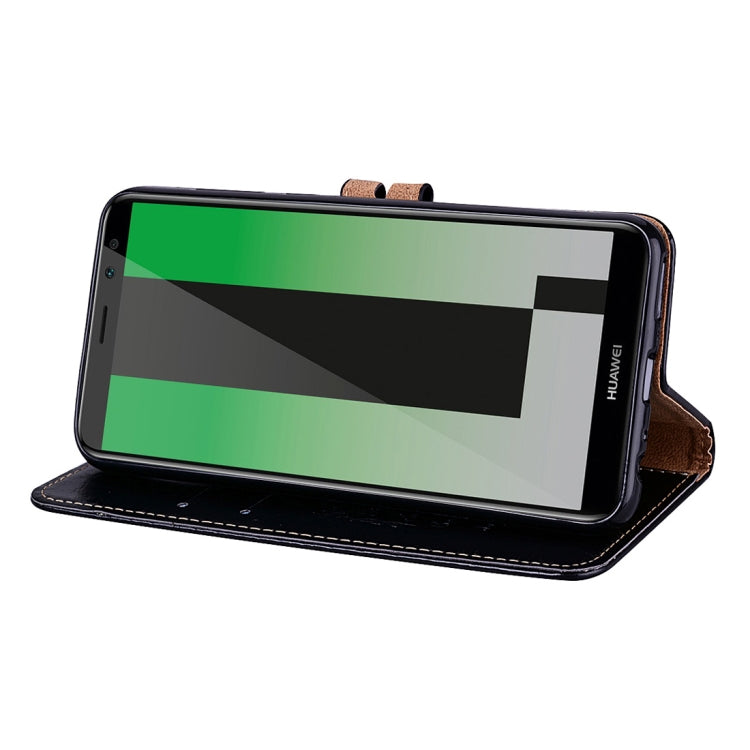 適用於華為 Mate 10 Lite & Nova 2i 男女商務款油蠟紋左右翻蓋皮套帶支架卡槽錢包