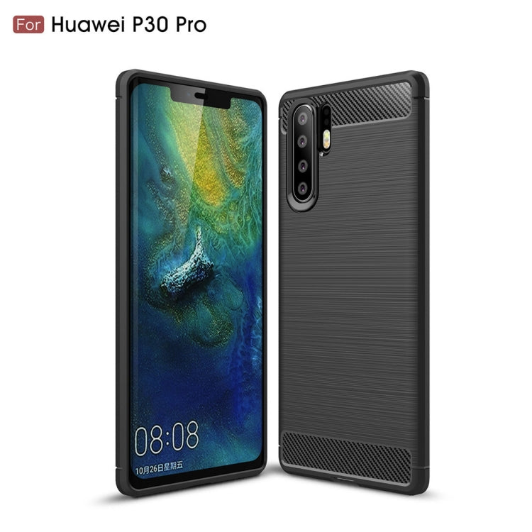 適用於華為P30 Pro 拉絲紋碳纖維TPU手機保護殼