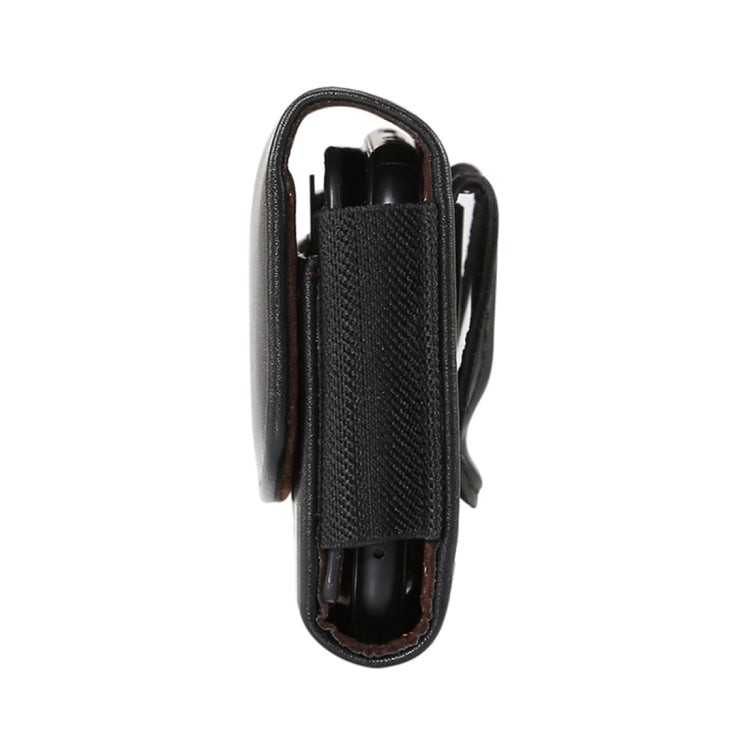 通用小羊皮紋鬆緊帶男士手機掛腰皮套 帶卡槽，適合6.9英寸及以下手機