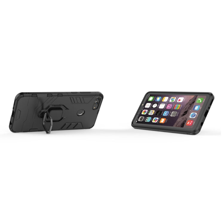 適用於華為Huawei Y9 2018 黑豹PC + TPU磁吸指環支架防摔保護殼