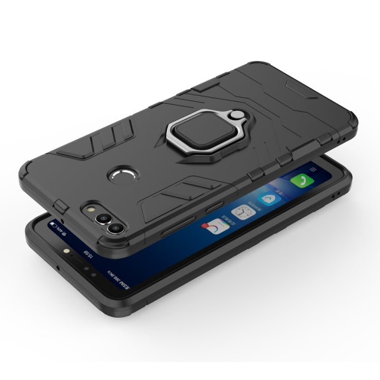 適用於華為Huawei Y9 2018 黑豹PC + TPU磁吸指環支架防摔保護殼