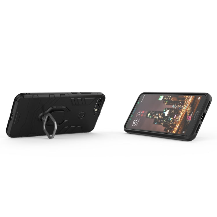 適用於華為Huawei Honor 7A 黑豹PC + TPU磁吸指環支架防摔保護殼