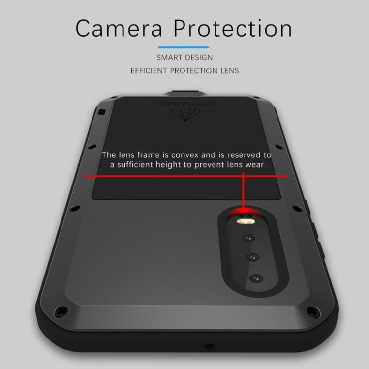 適用於華為 Huawei P30 LOVE MEI系列 強力防塵防震防水 硅膠金屬組合手機保護殼