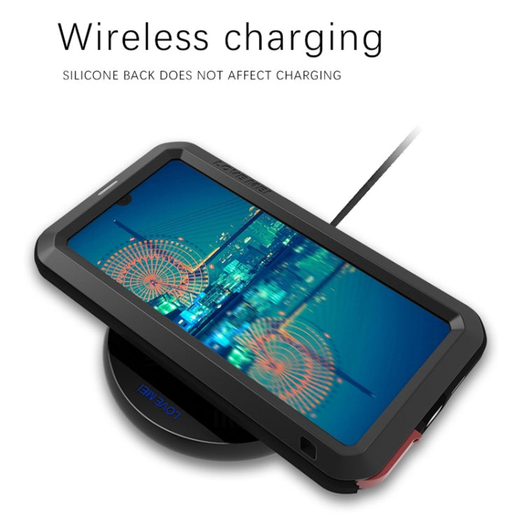 適用於華為 Huawei P30 LOVE MEI系列 強力防塵防震防水 硅膠金屬組合手機保護殼