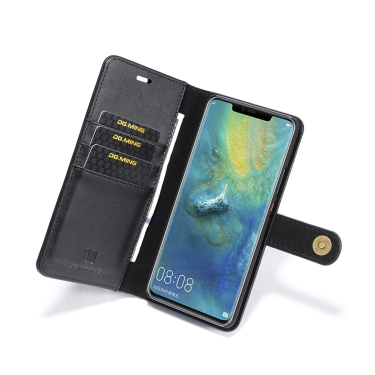 DG.MING 適用於華為 Mate 20 Pro 兩折牛皮款左右開可拆分磁吸皮套 帶支架&卡槽&錢包