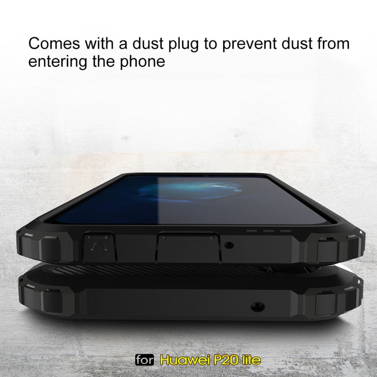 適用於華為P20 Lite 鐵甲 TPU+PC組合殼