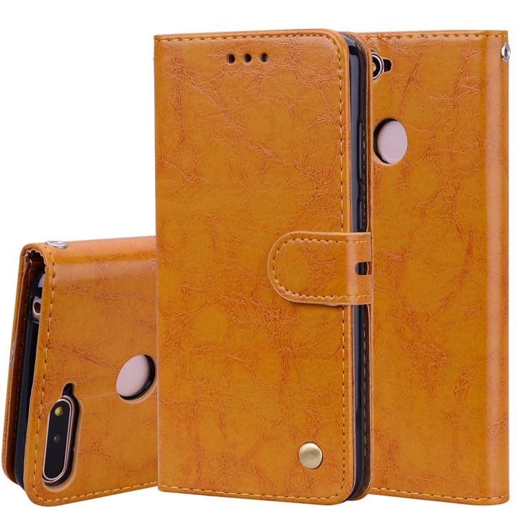 適用於華為 榮耀 7A 男女商務款油蠟紋左右翻蓋皮套帶支架&卡槽&錢包