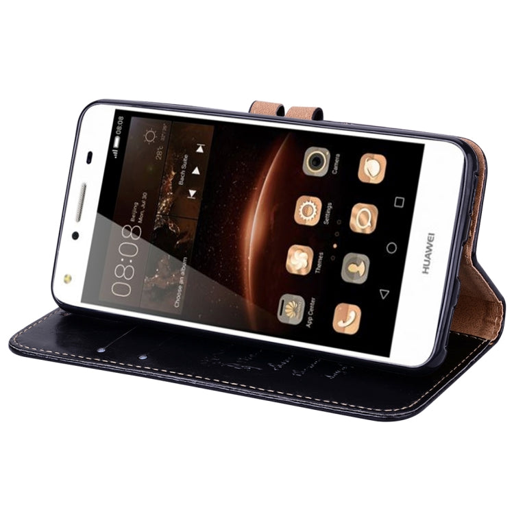 適用於華為 Y5  / Y6 商務風油蠟紋左右開皮套帶支架和卡槽和手繩