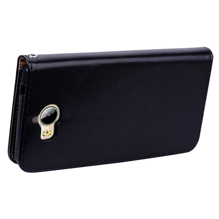 適用於華為 Y5  / Y6 商務風油蠟紋左右開皮套帶支架和卡槽和手繩