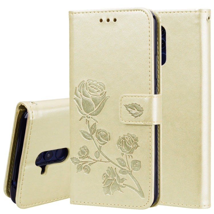 適用於華為 Mate 20 Lite 玫瑰壓紋左右翻蓋皮套 帶支架&卡槽&錢包