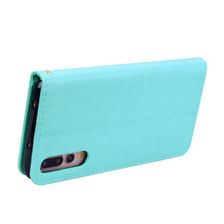 適用於華為 P20 Pro 玫瑰壓紋左右翻蓋皮套 帶支架&卡槽&錢包