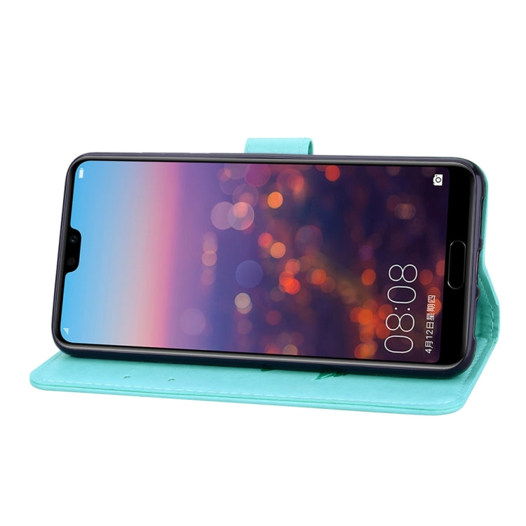 適用於華為 P20 Pro 玫瑰壓紋左右翻蓋皮套 帶支架&卡槽&錢包