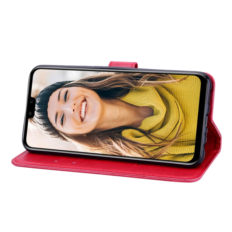 適用於華為 Y9  玫瑰壓紋左右翻蓋皮套 帶支架&卡槽&錢包