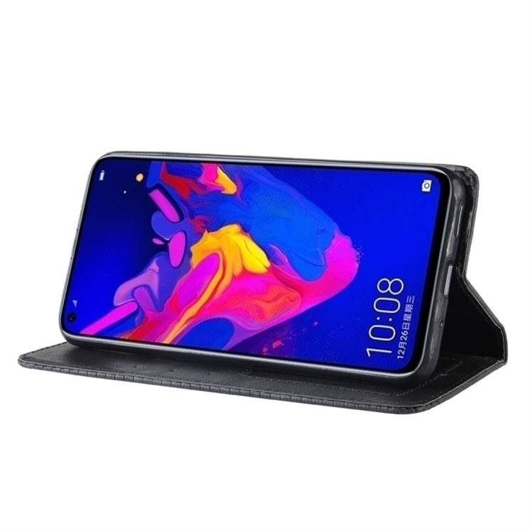 適用於華為 榮耀 View 20 磁扣復古紋左右翻蓋皮套 帶支架&卡槽&錢包