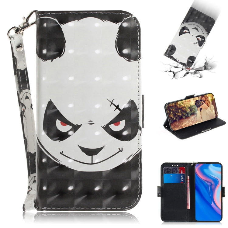 3D Colored Drawing Angry Bear Pattern Horizontal Flip Leather Case for Huawei P Smart Z / Y9 Prime 2019 / nova 5i, with Holder & Card Slots & Wallet, For Huawei P Smart Z