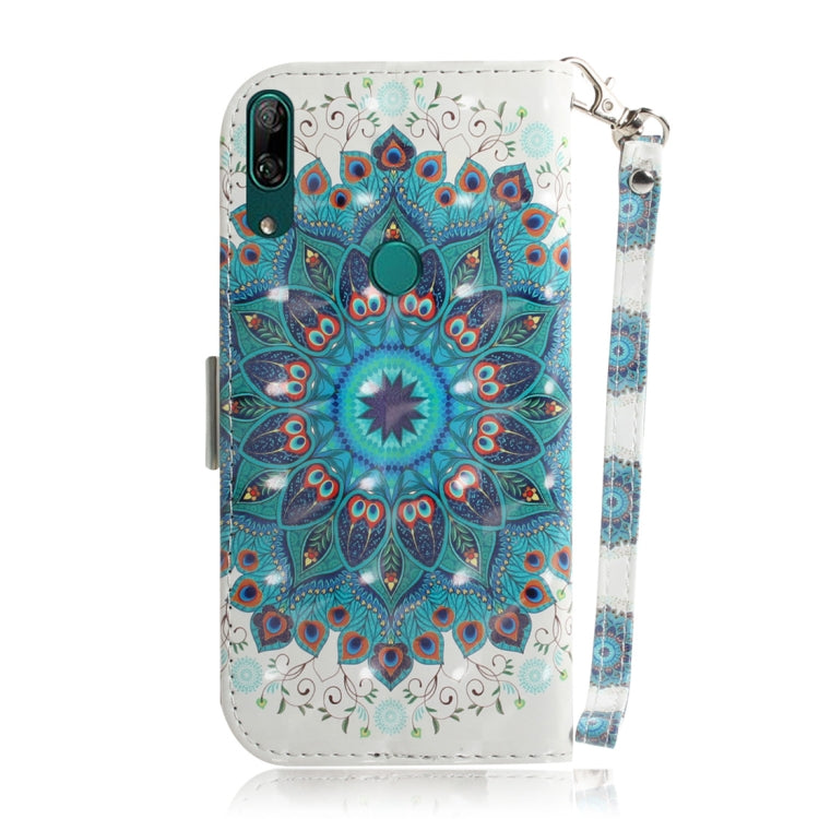 適用於華為 P Smart Z / Y9 Prime 2019 / nova 5i 3D彩繪孔雀花圖案左右開皮套 帶支架&卡槽&錢包