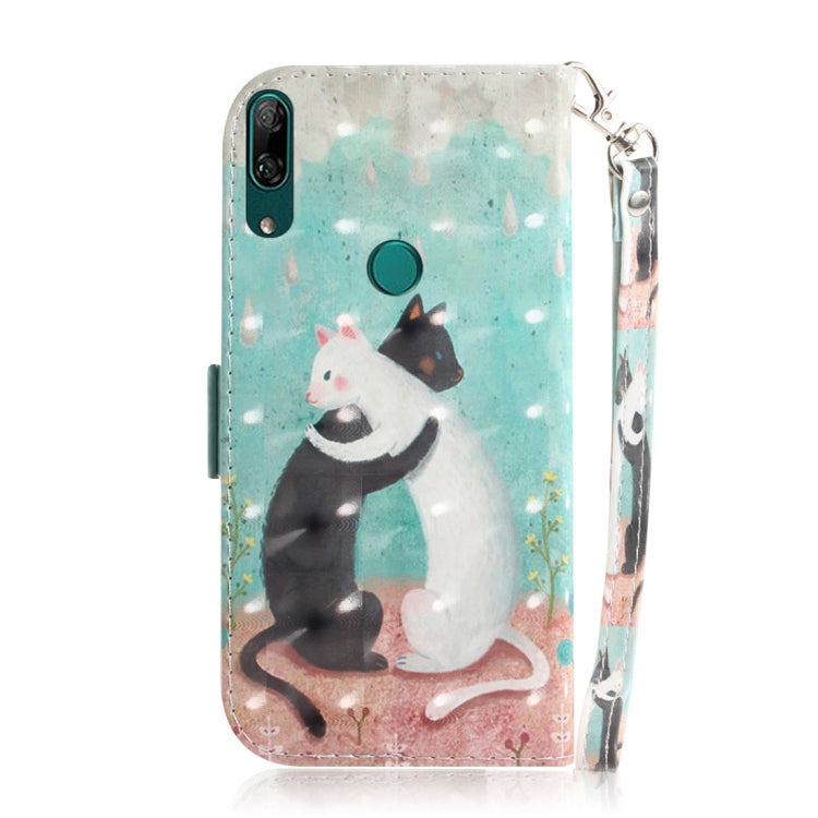 適用於華為 P Smart Z / Y9 Prime 2019 / nova 5i 3D彩繪黑白貓圖案左右開皮套 帶支架&卡槽&錢包