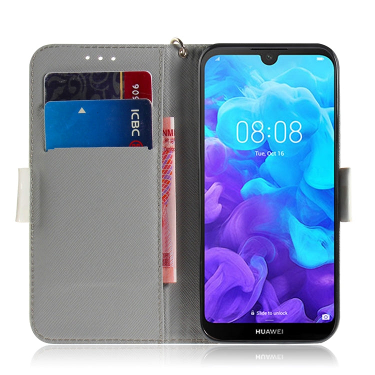 適用於華為 Y5  / Honor 8s 3D彩繪哈巴狗圖案左右開皮套 帶支架&卡槽&錢包