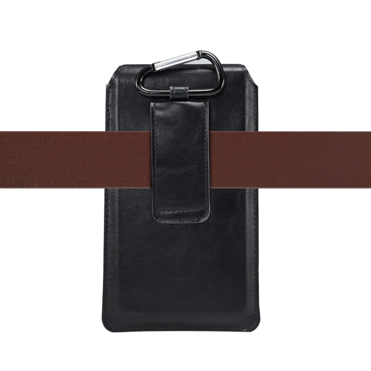 通用小羊皮紋鬆緊帶男士手機掛腰皮套，適用於 7.2英寸及以下手機