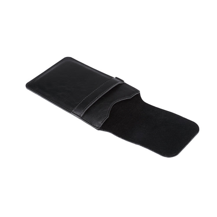 通用小羊皮紋鬆緊帶男士手機掛腰皮套，適用於 7.2英寸及以下手機