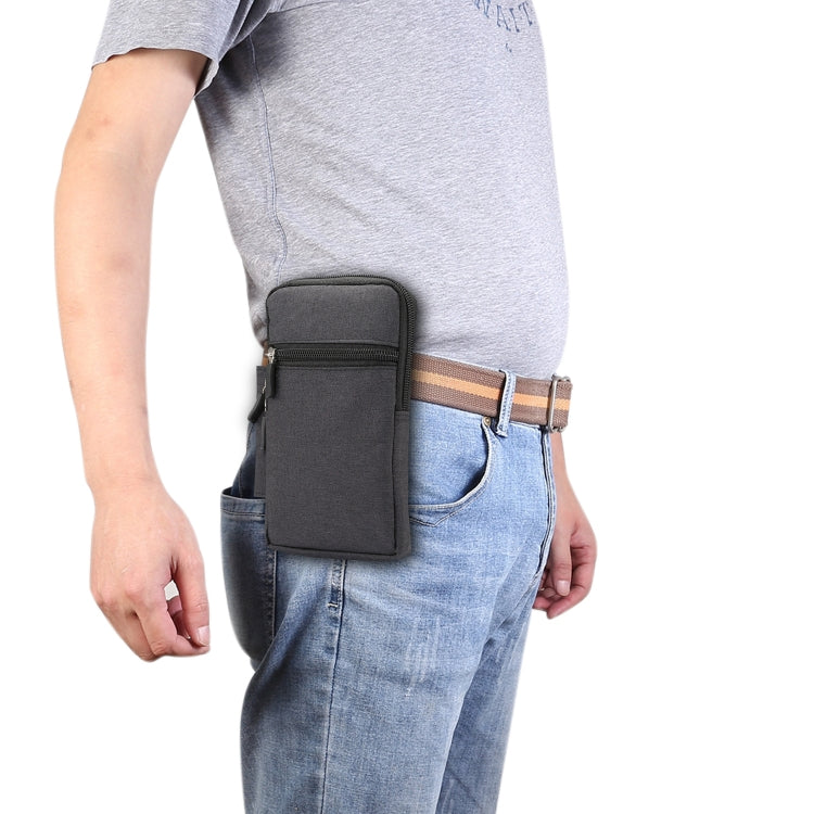 通用單格牛仔布男士手機掛腰皮套，適用於 6.3英寸及以下手機