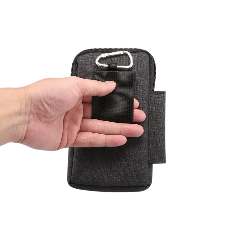 通用單格牛仔布男士手機掛腰皮套，適用於 6.3英寸及以下手機